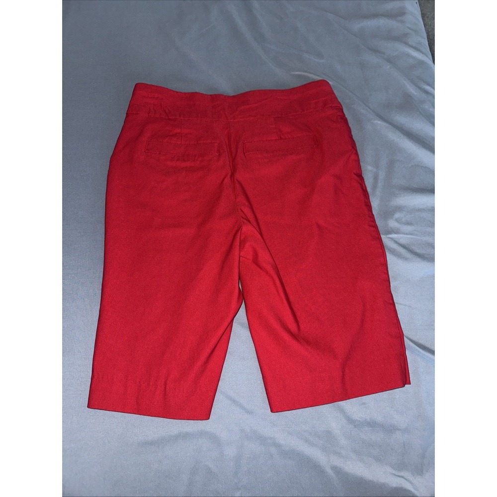 Women's‎ Size 6p Red Bermuda Shorts By Kim Rogers Pull On Elastic Tummy Control - Picture 6 of 8